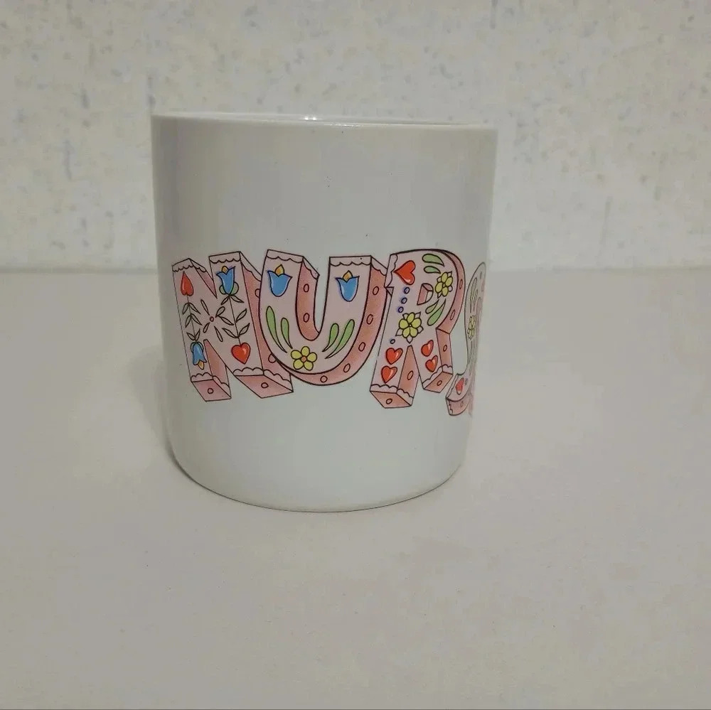 Love a NURSE pastel floral coffee MUG Coffee Cup Occupational Valentines Day